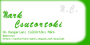 mark csutortoki business card